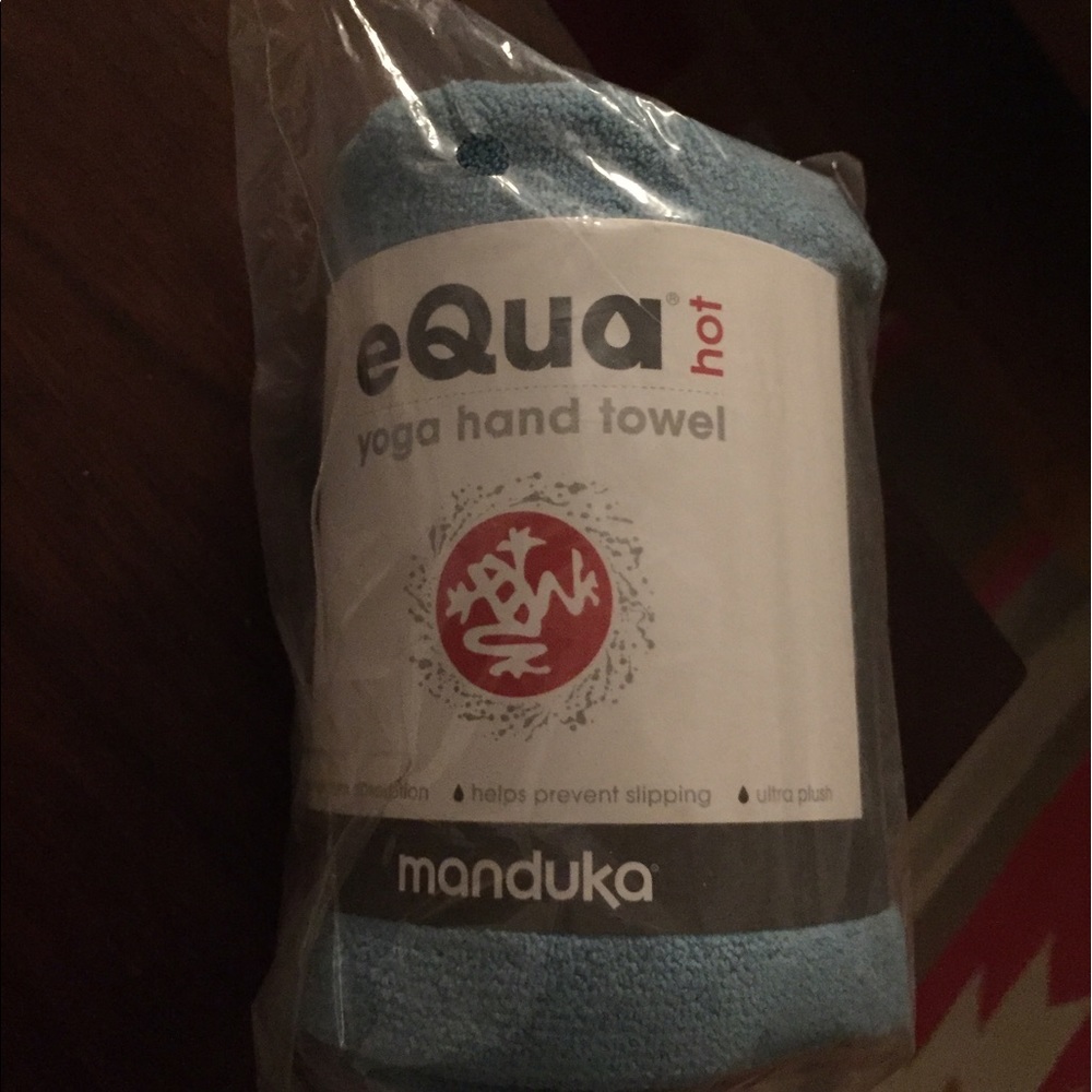 Manduka Equa Hot Yoga Hand Towel - Aqua Blue Color