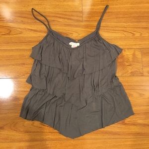 Gray ruffle tank top
