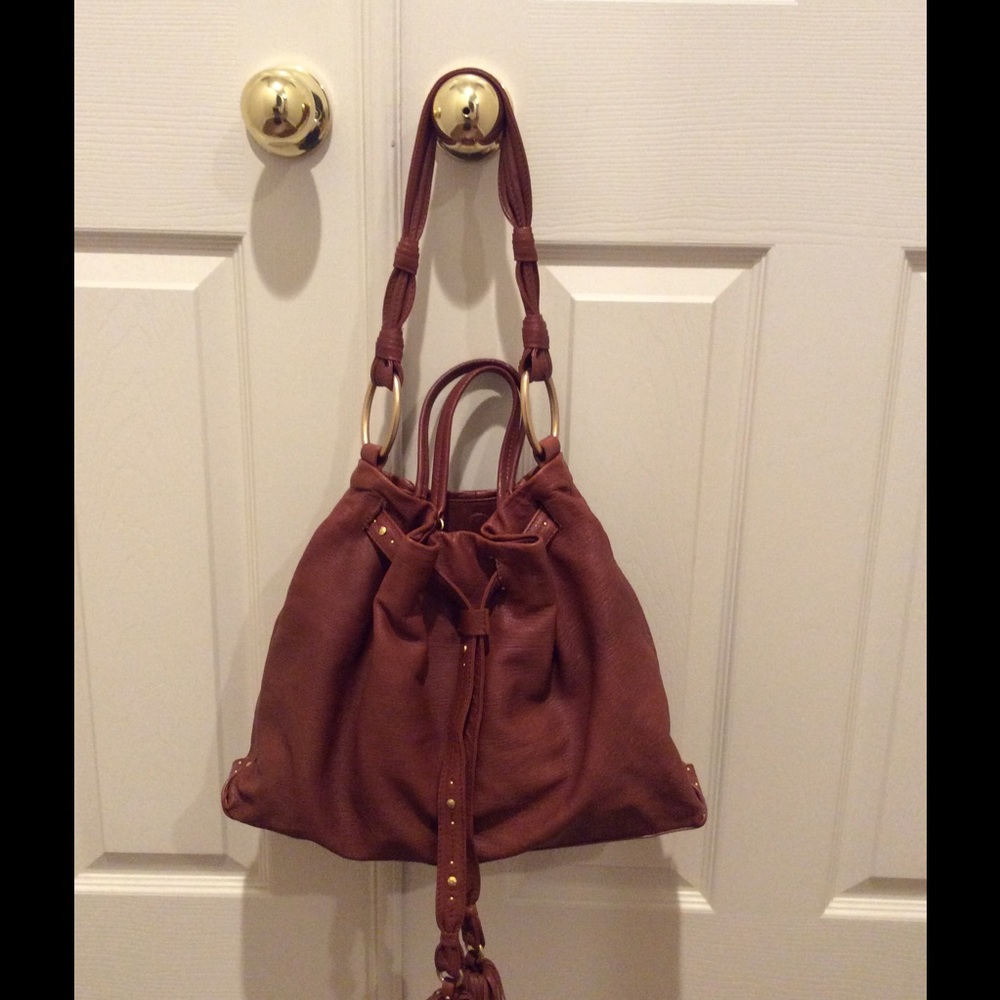 Perfect brown leather purse from Anthropologie