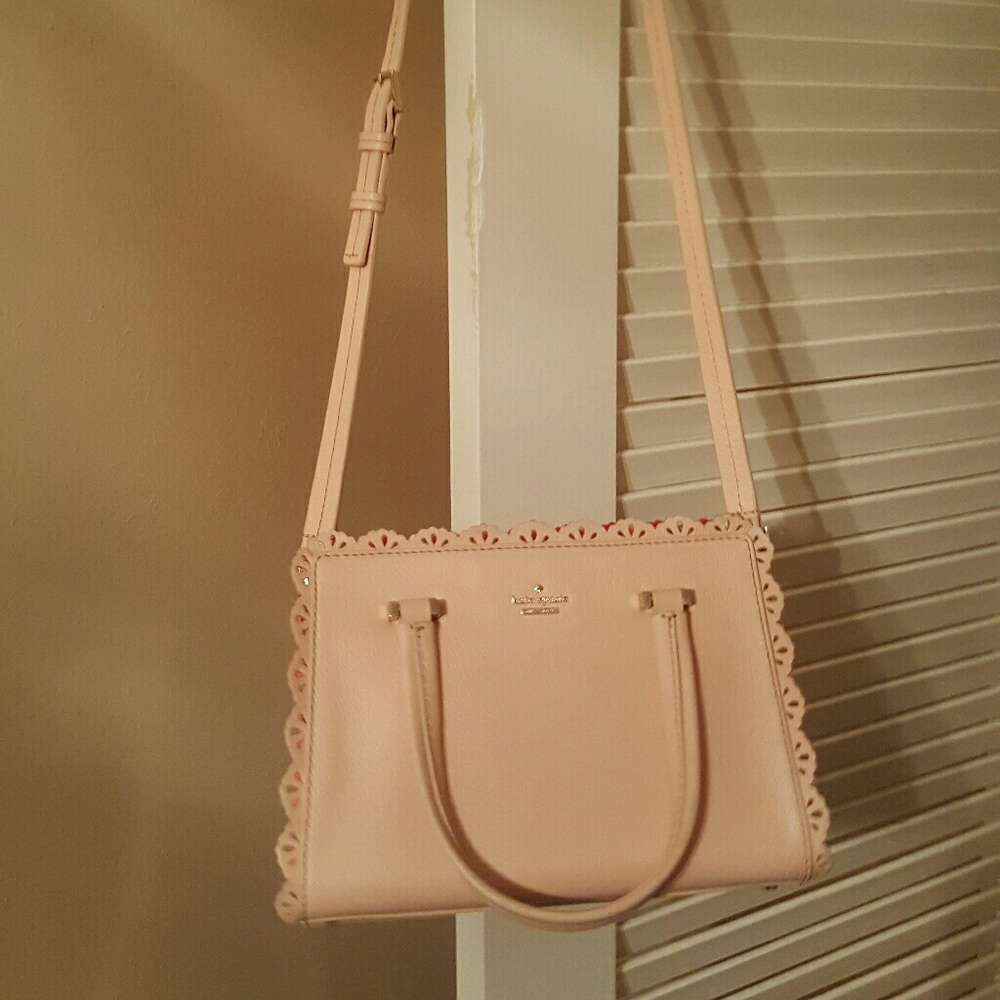 Light pink/nude scalloped kate spade crossbody