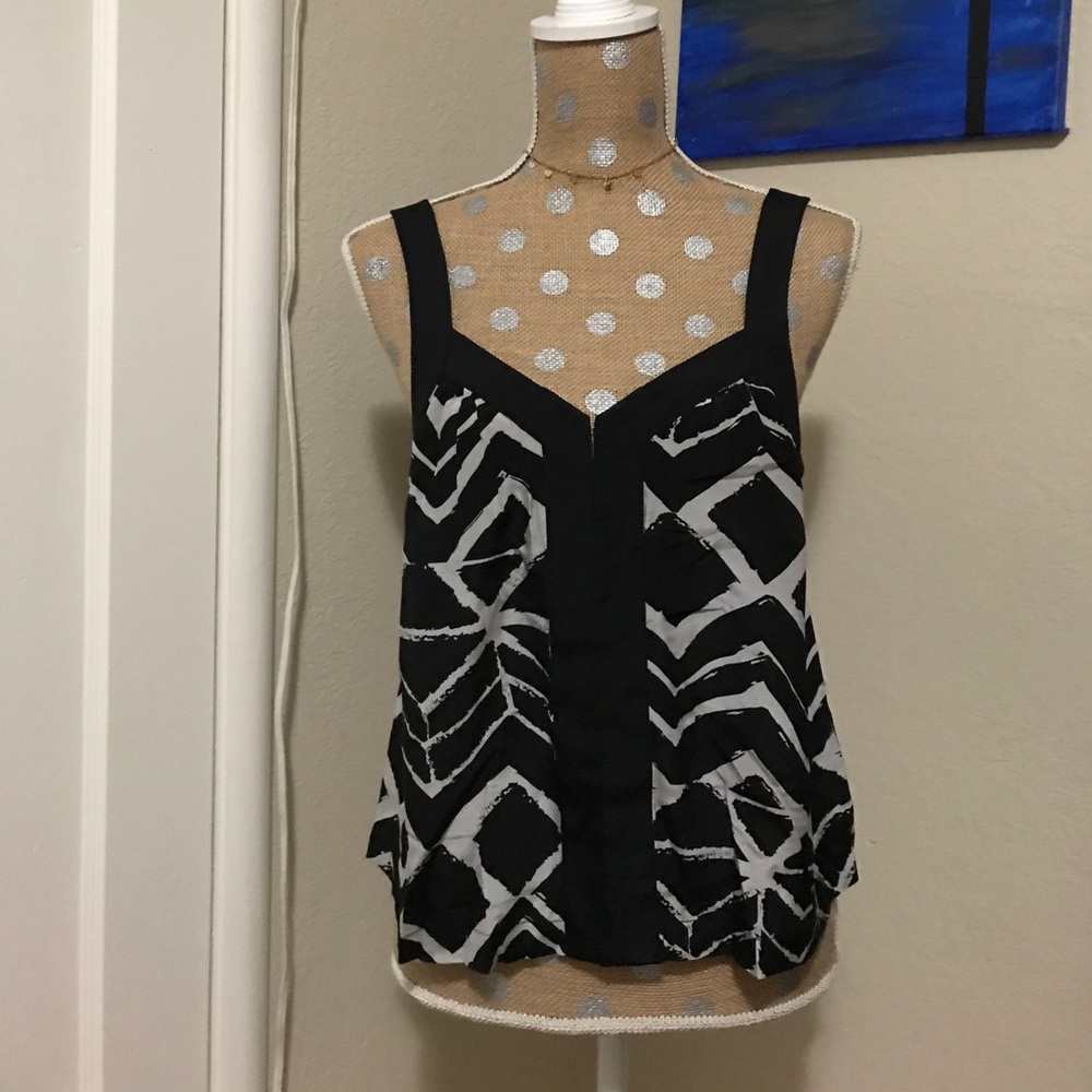 Black & Silver flare tank top