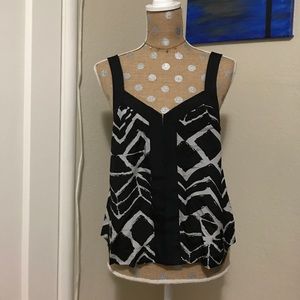 Black & Silver flare tank top