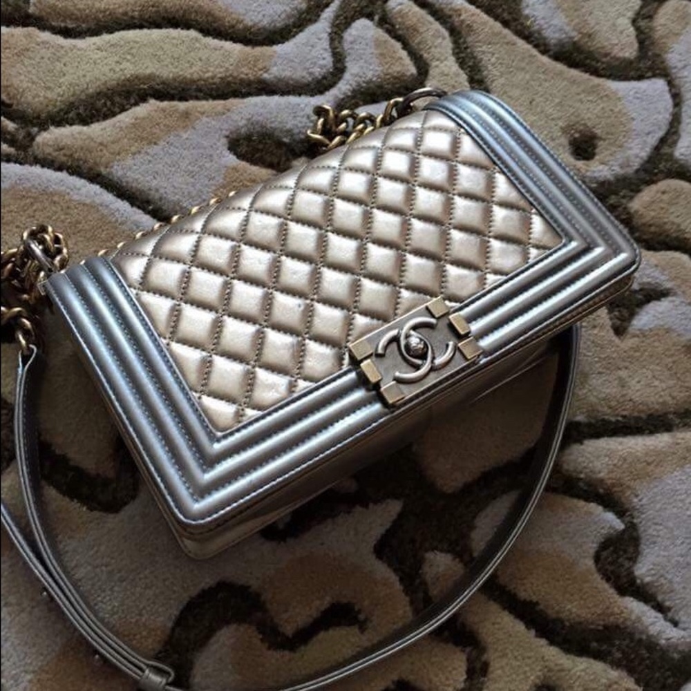 SOLD Chanel Boy Bag Metallic Calfskin