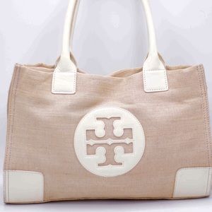 Tory Burch Ella Canvas Mini Tote Natural