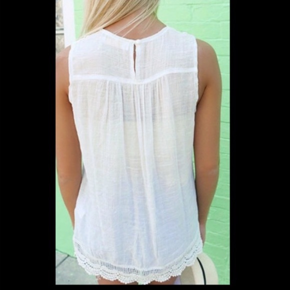 White Lace Tank Tunic, Perfect for Summer - Picture 3 of 5