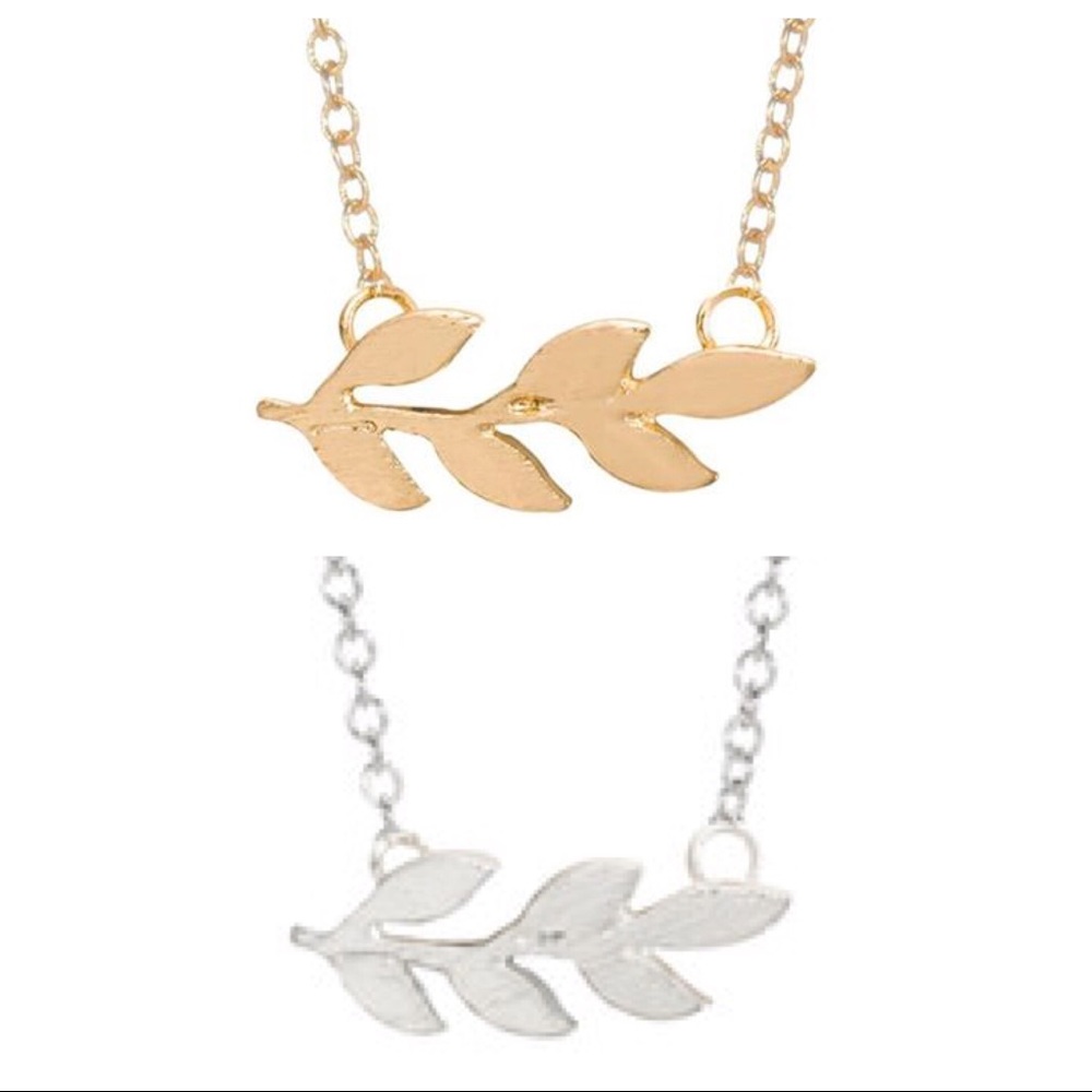 Laurel Leaf Tree Gold Silver Thin Necklace Chain