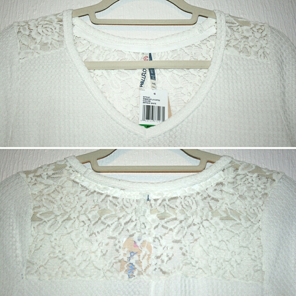 High-Low Thermal w/ Lace Back & Cuffs NWT - Picture 3 of 7