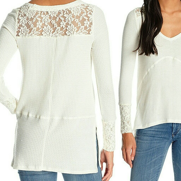 High-Low Thermal w/ Lace Back & Cuffs NWT - Picture 2 of 7