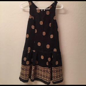 Free People drop waist patterned mini dress size 2