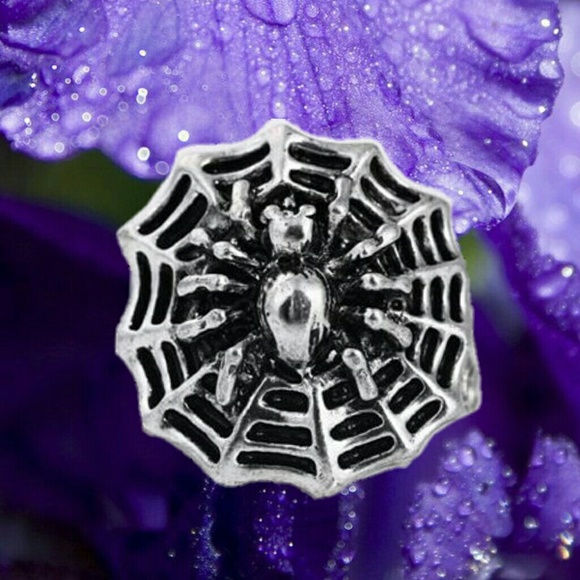 Stainless Steel Punk Type Spider Web Ring Size10 - Picture 4 of 5