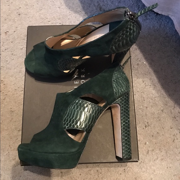 Barneys New York Shoes - Barneys New York Snake Skin Chunky Heeled Pumps