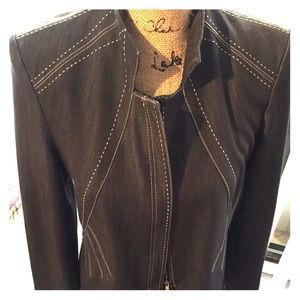 Adrienne Vittadini Dark Denim Blazer- sharp