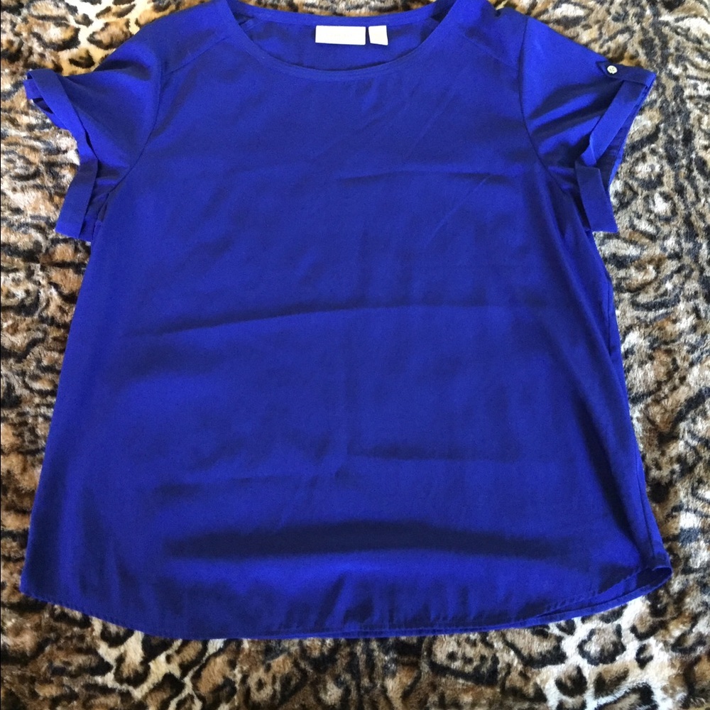 Royal Peacock Black Silk Cuff Sleeve Top