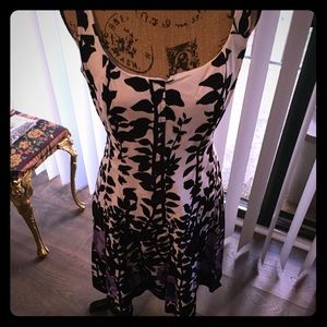 Nine West spring dress - purple- black & white