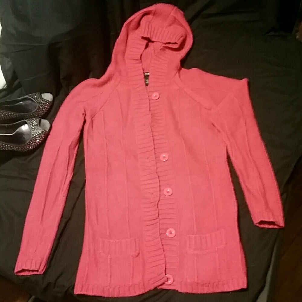 Hooded long cardiagan