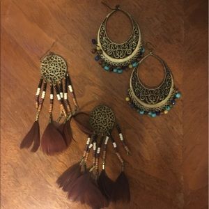 Set of Boho Earrings (2 pair)