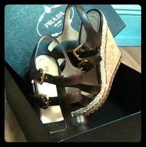 Prada Flash Sale Wedges Milan 1XZ035 Size 38