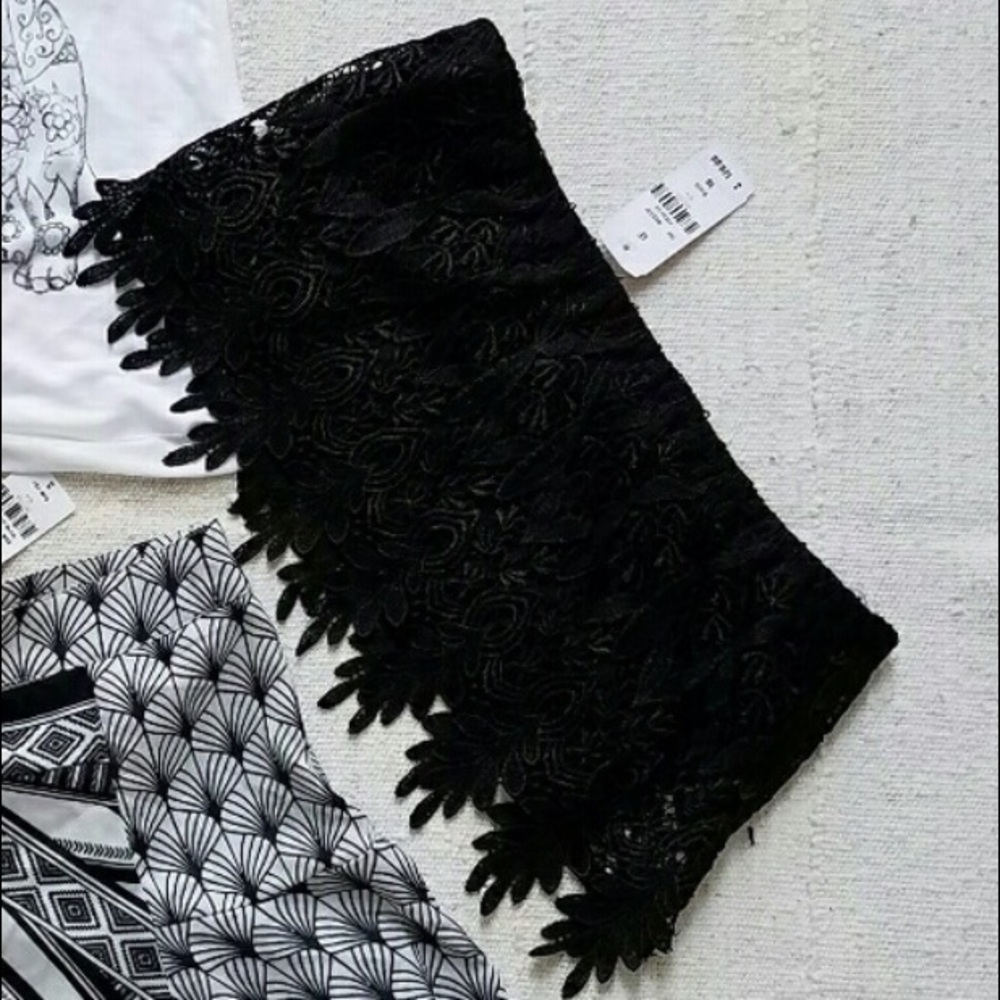 LF Black Lace Top