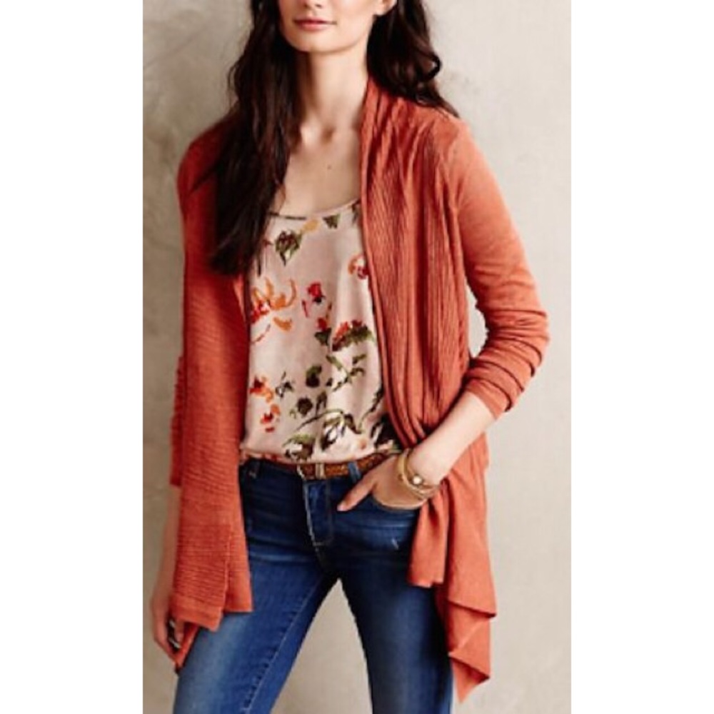 Anthropologie Burnt Orange Cardigan