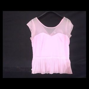 Sheer Pink Peplum American Eagle Top Medium