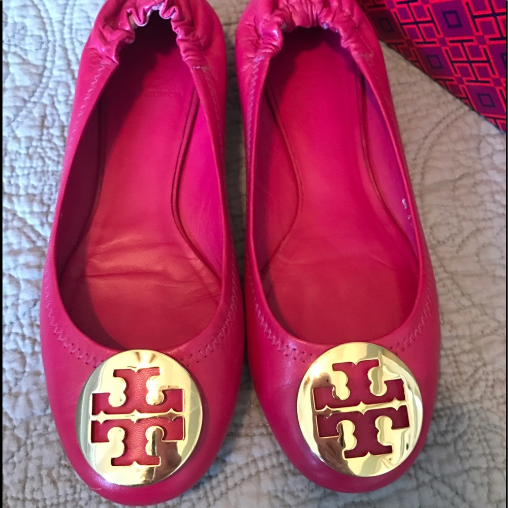 Tory Burch Fuchsia Reva Flats 7.5 new