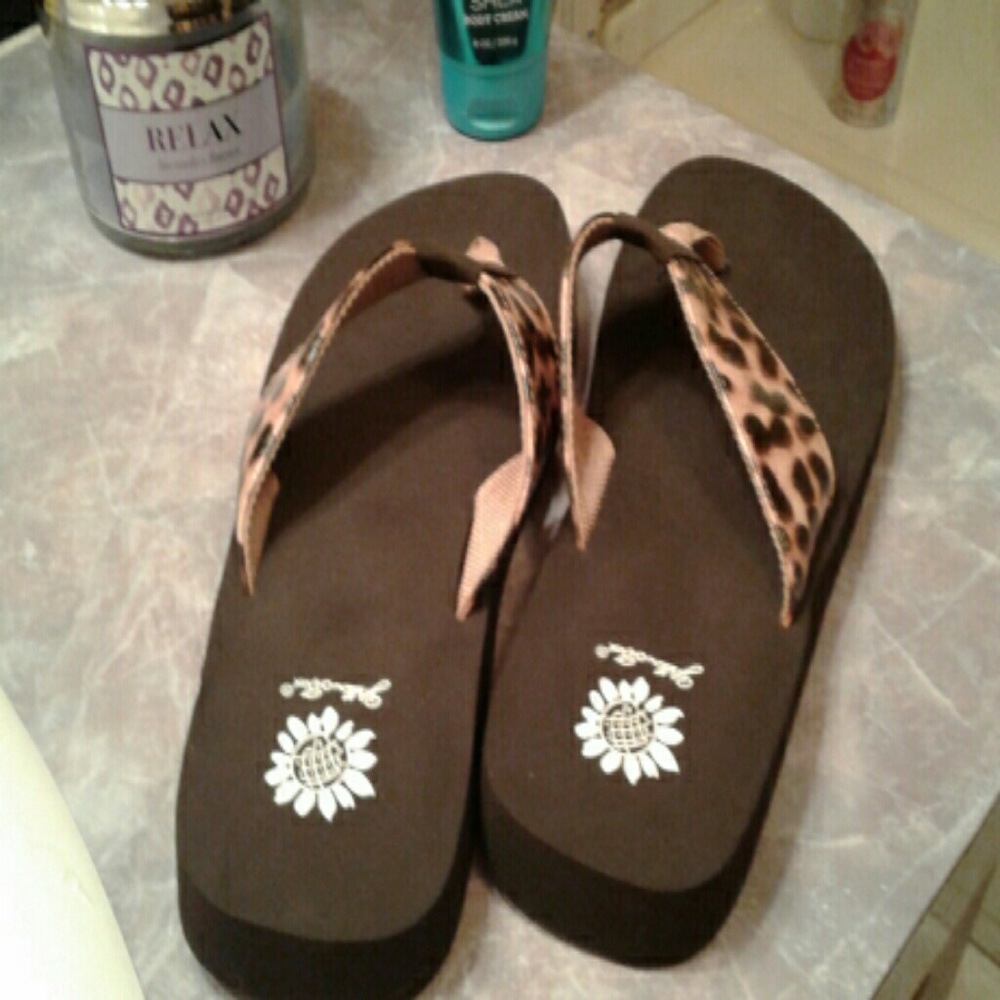 Yellow Box flip flops