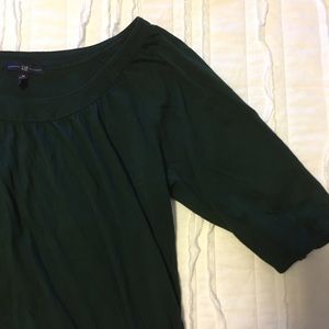Hunter green elbow sleeve top