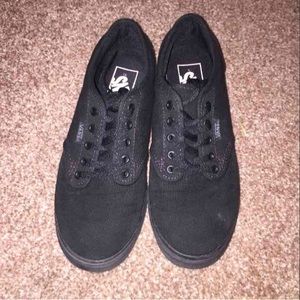 Women's solid black Vans- size 5 1/2