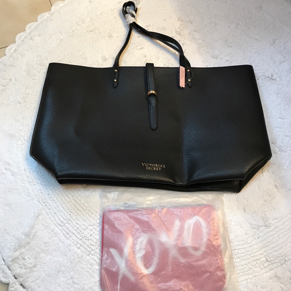 NEW VS black shoulder bag and red xo clutch