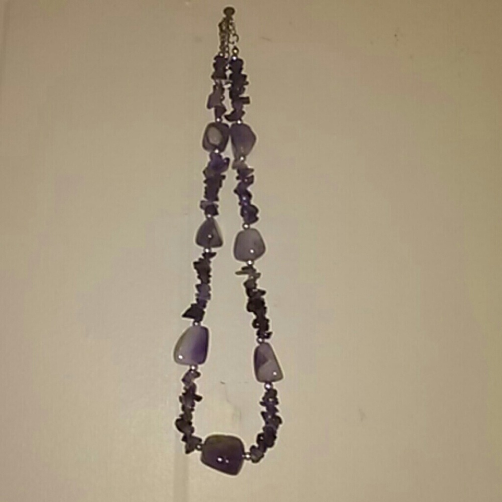 Amethyst type stone necklace