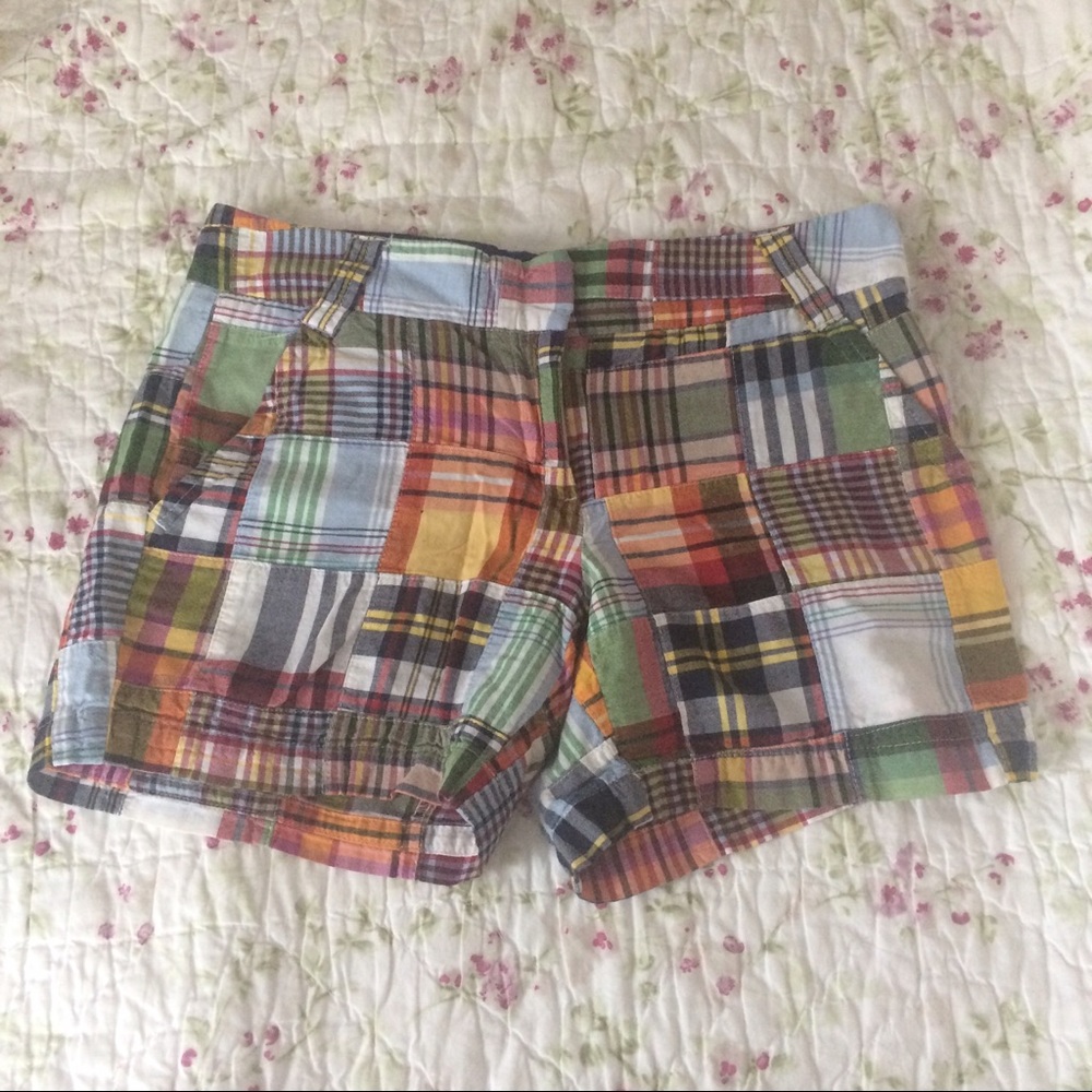 J. Crew "City Fit" patchwork shorts