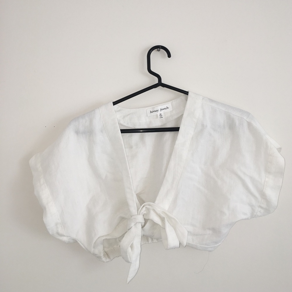 White linen crop top NASTY GAL never worn