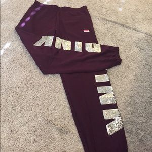 Pink campus bling pants