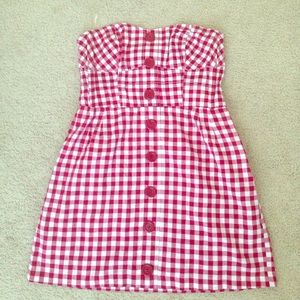 Red gingham mini dress