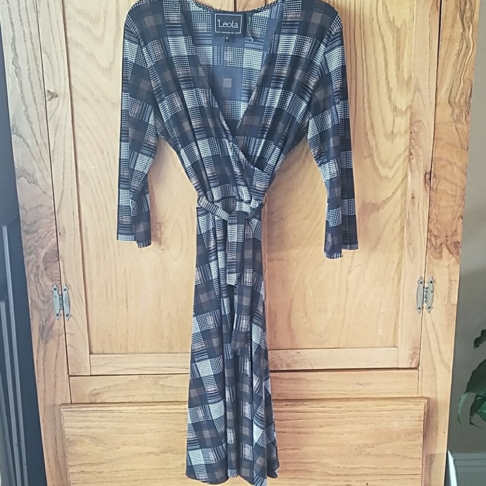 Cross front office dress