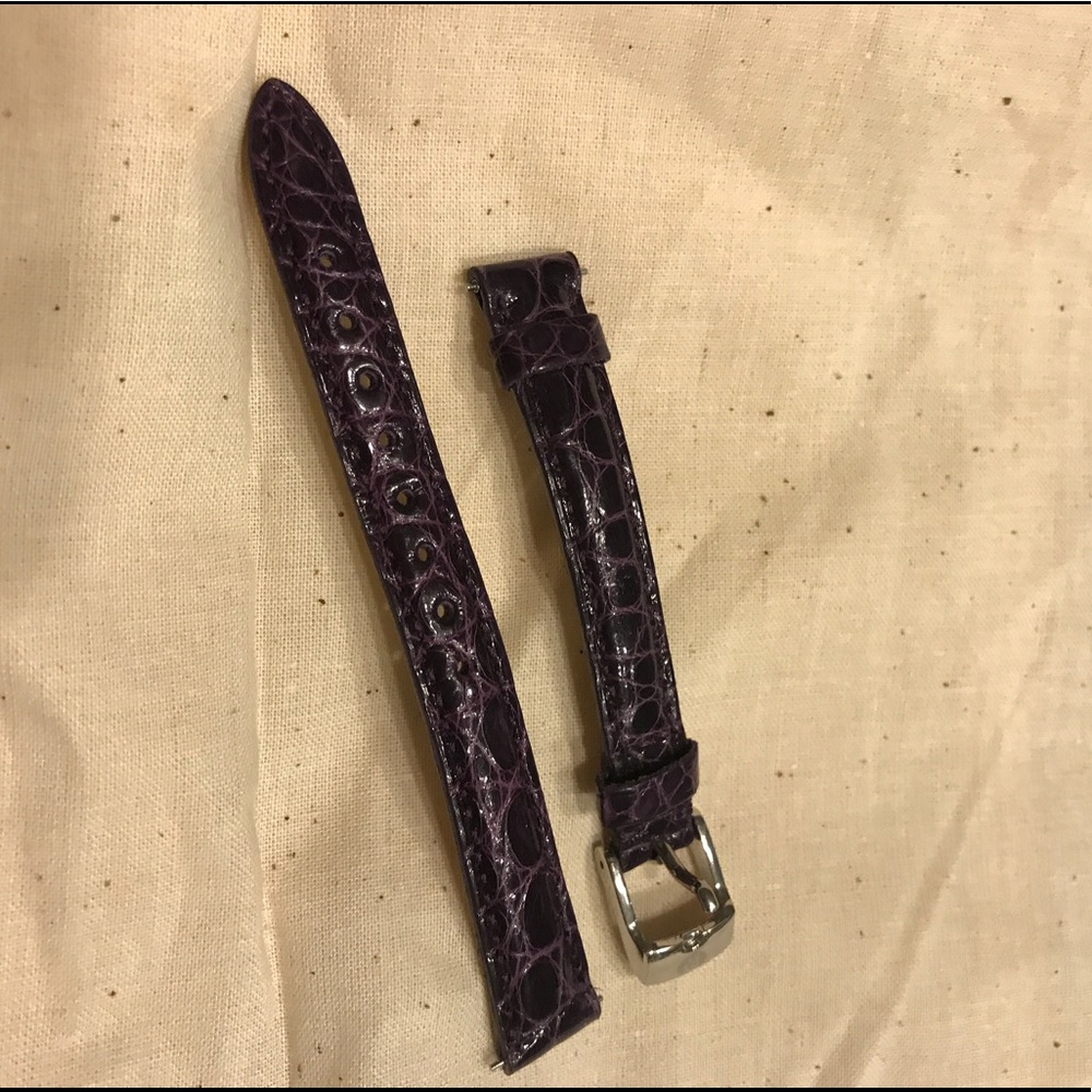 Michele genuine alligator purple 12mm watch strap