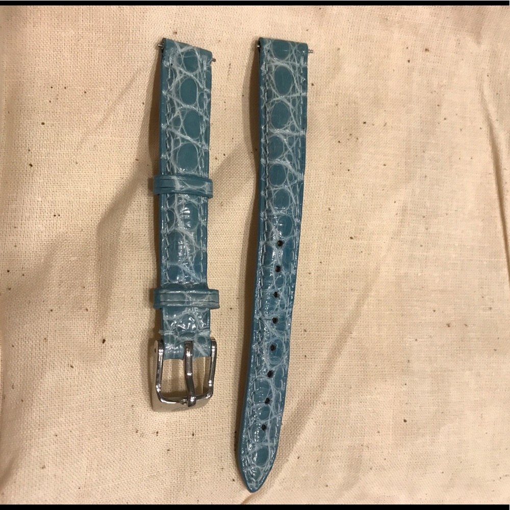 Michele genuine alligator teal 12mm watch strap