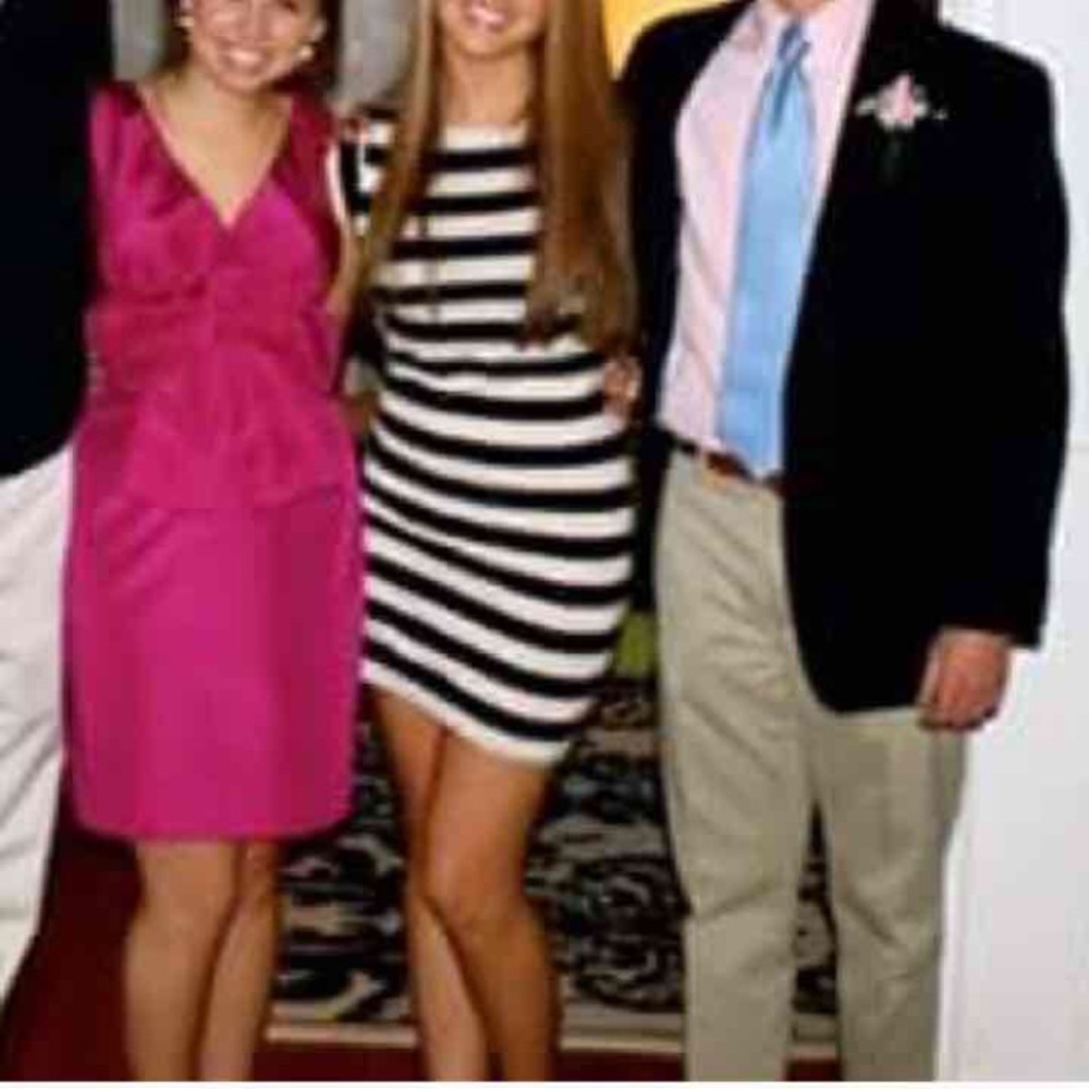 Black and white French connections dress