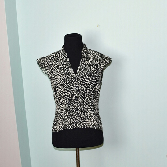 Nine West Tops - Nine West Black & White Spotted Button Down Blouse