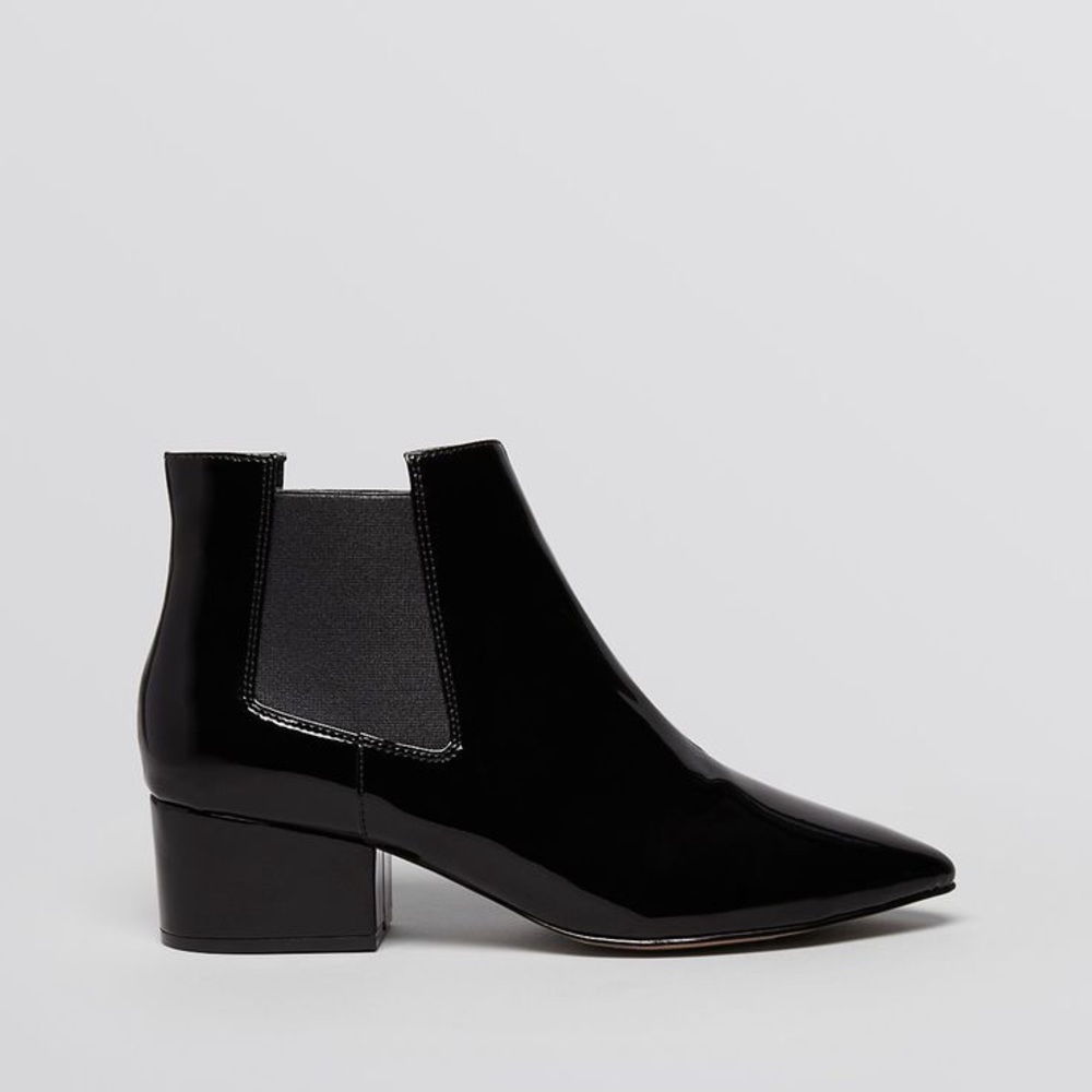 French connection patent leather booties