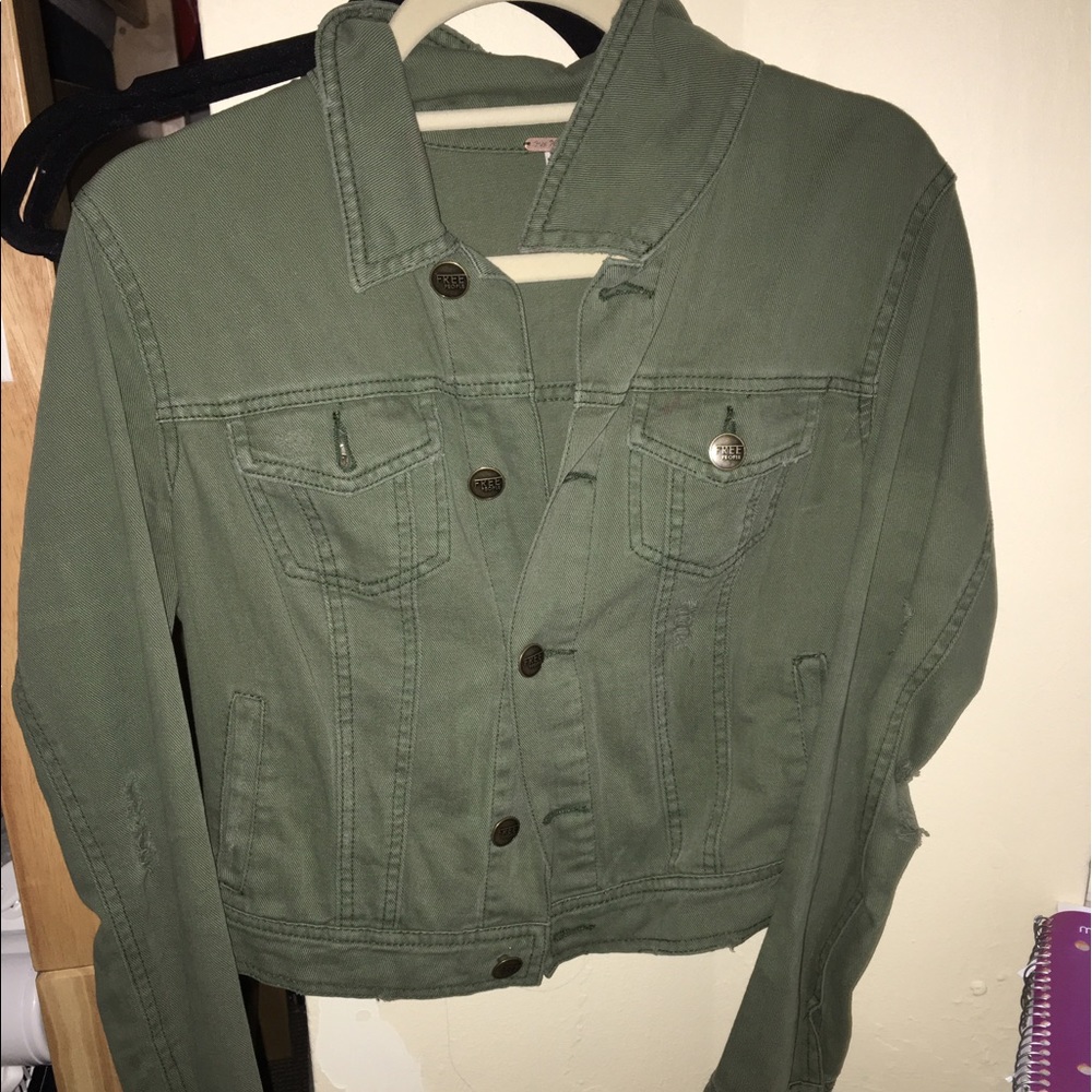 Green jean jacket