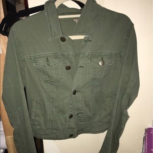 Green jean jacket