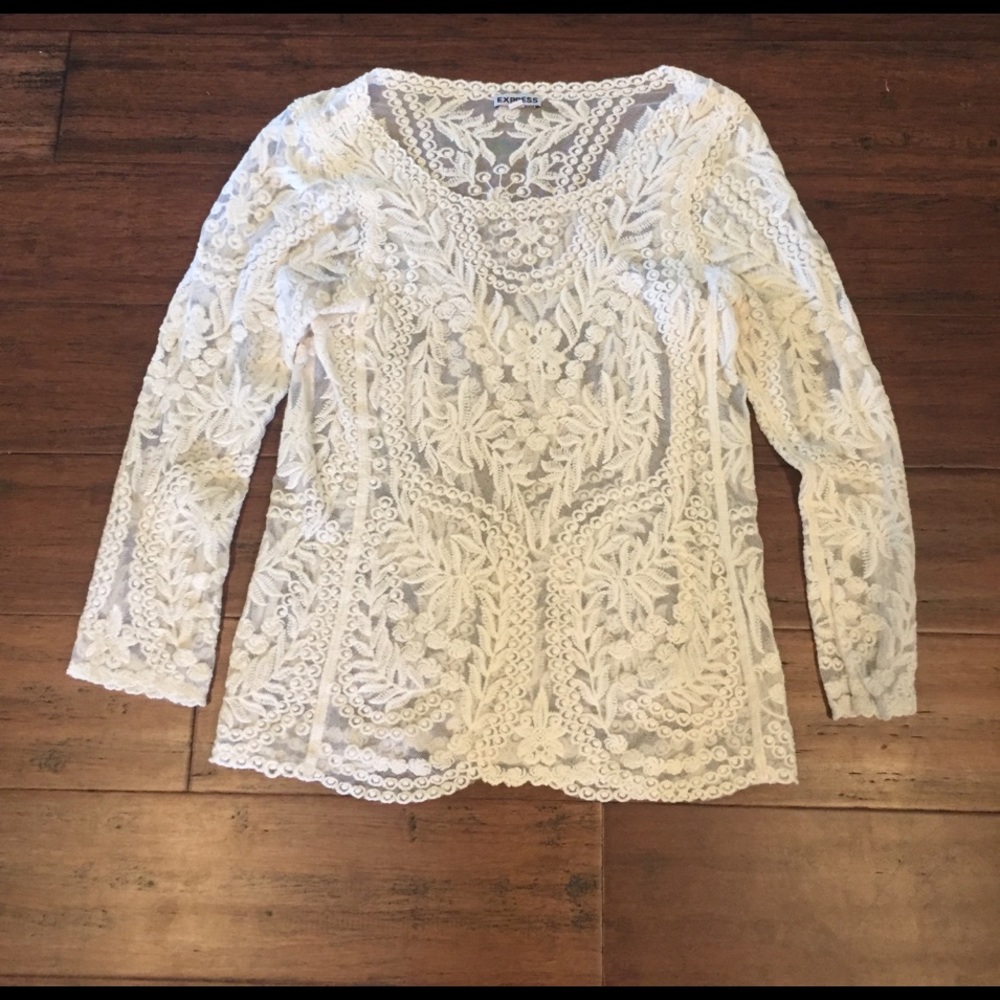 Express cream lace top - XS