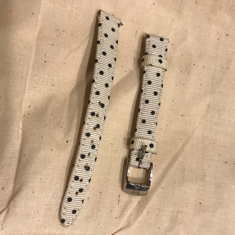 Michele polka dot grossgrain 12mm watch strap