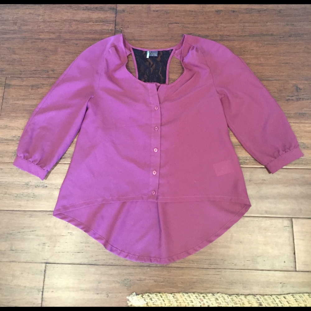 Burgundy urban outfitters crop top w/ cut out back