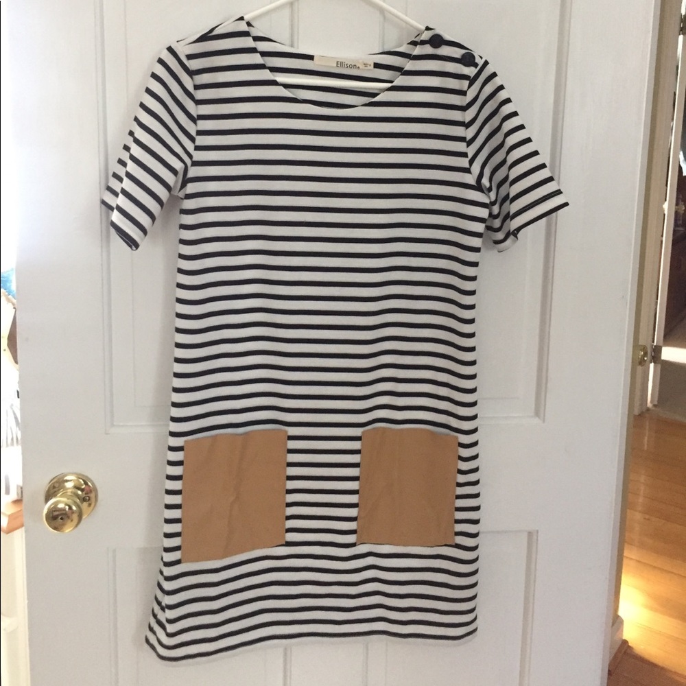 Never Worn!! Striped Dress, Black and White.