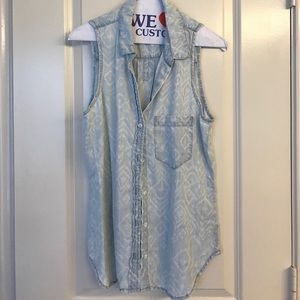 Sleeveless jean shirt by Cloth and Stone