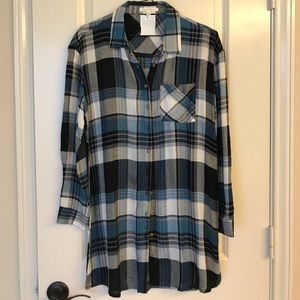 Long plaid shirt