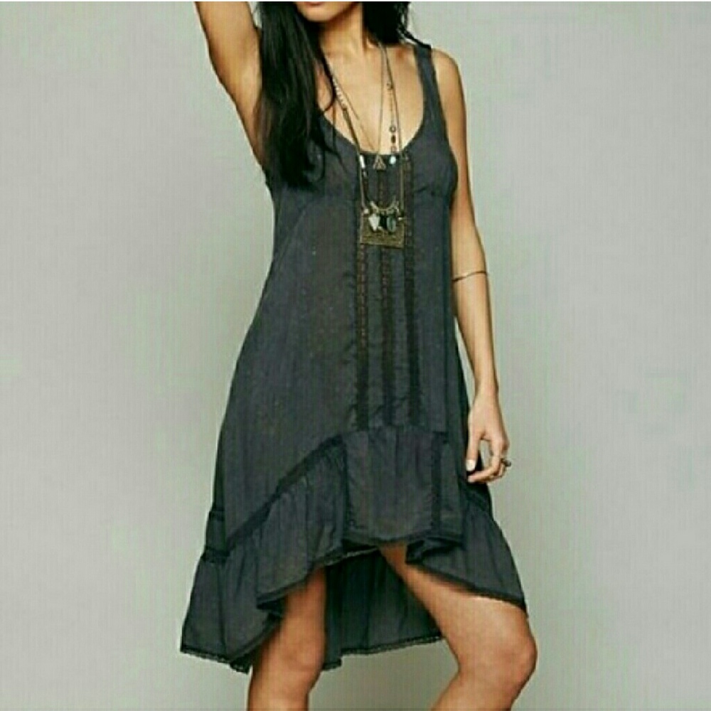 Free People Parisian Lace Trim Slipdress