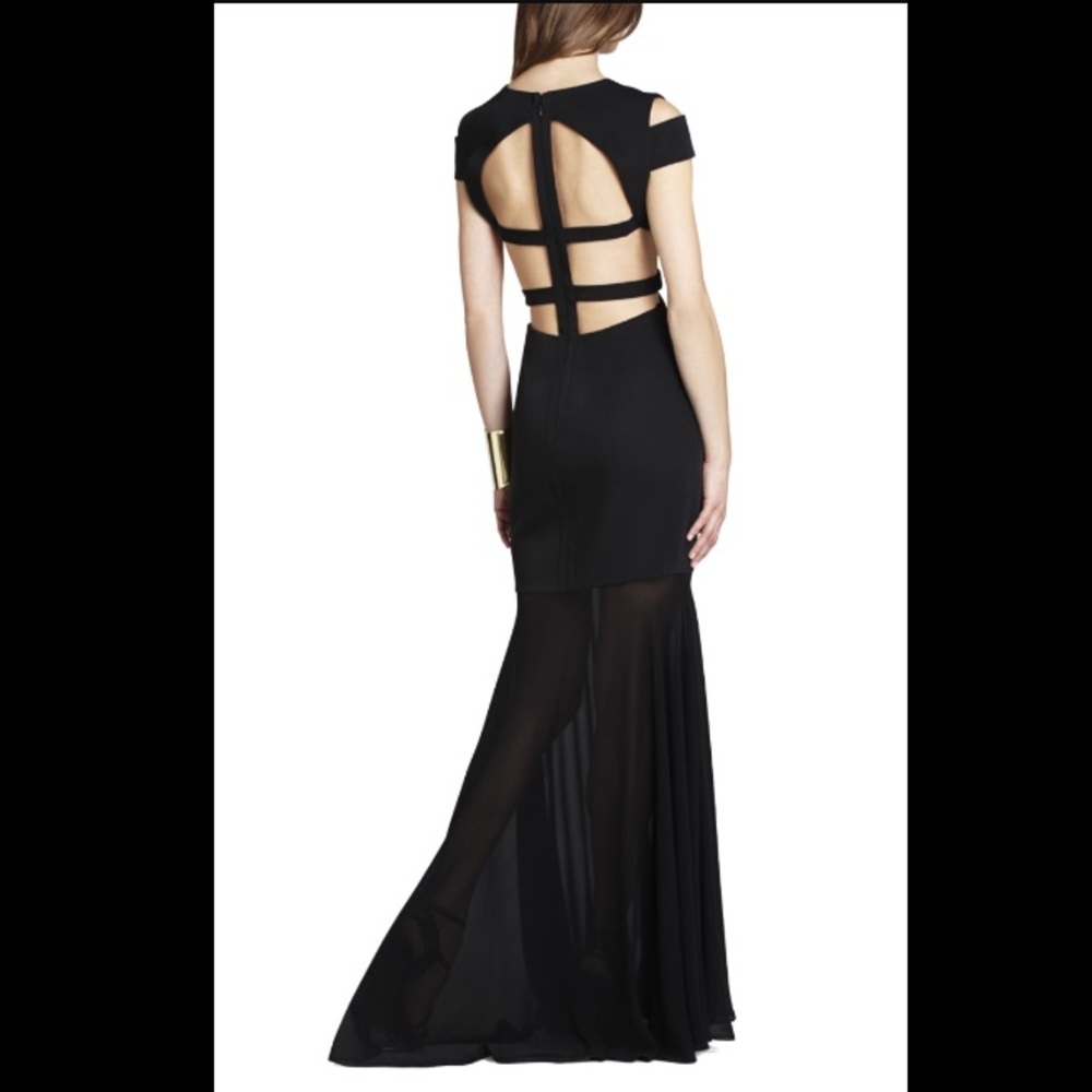 Bcbg black cut out gown